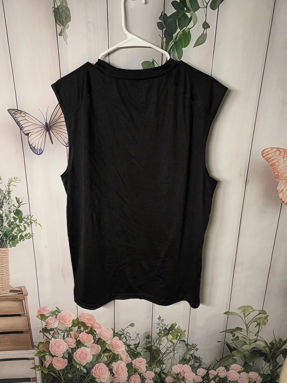 Bundle Of 3 Tank Tops Black Sleeveless Muscle Tee with White Logo